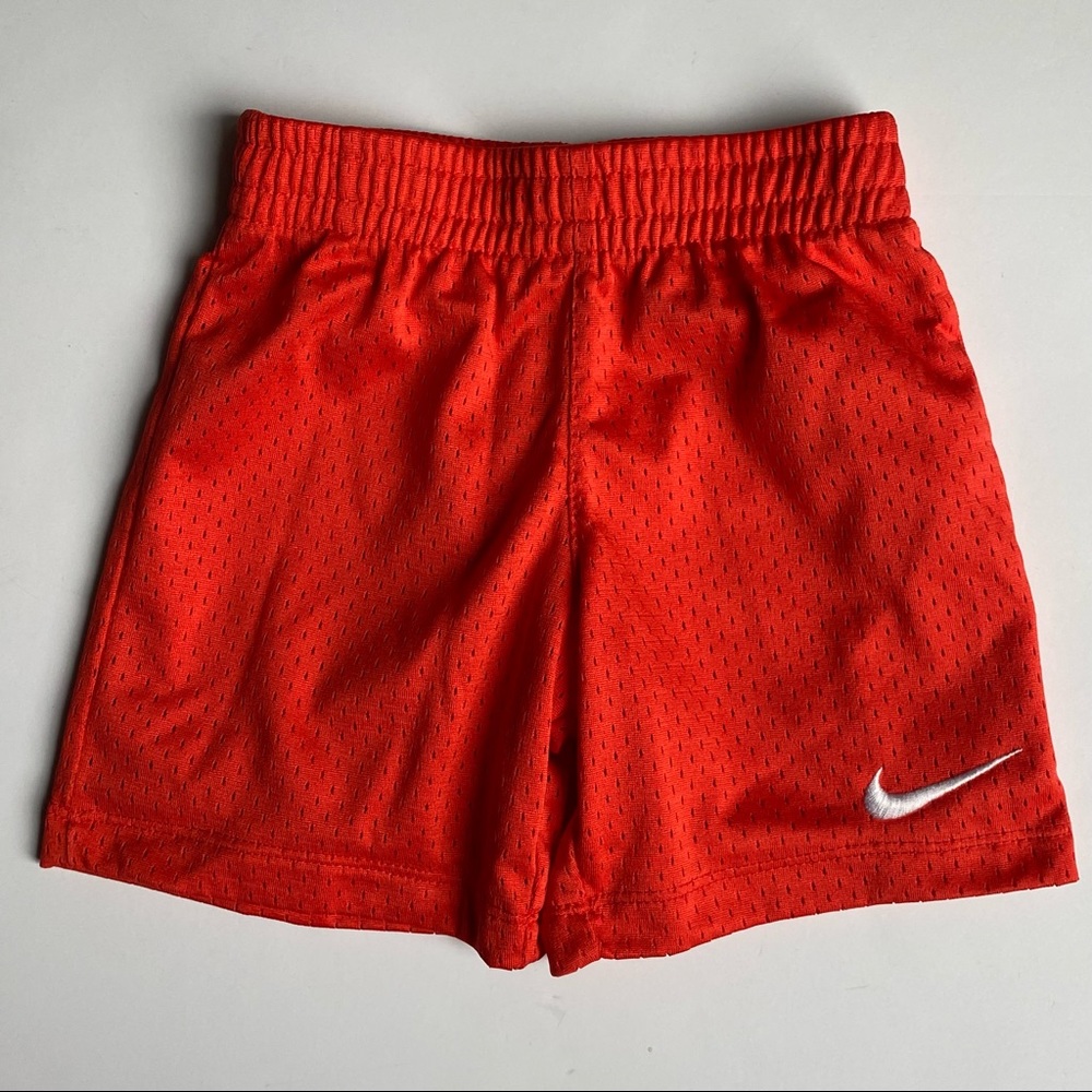 Nike shorts size 24 months Red orange swoosh baby boys girls EUC basketball